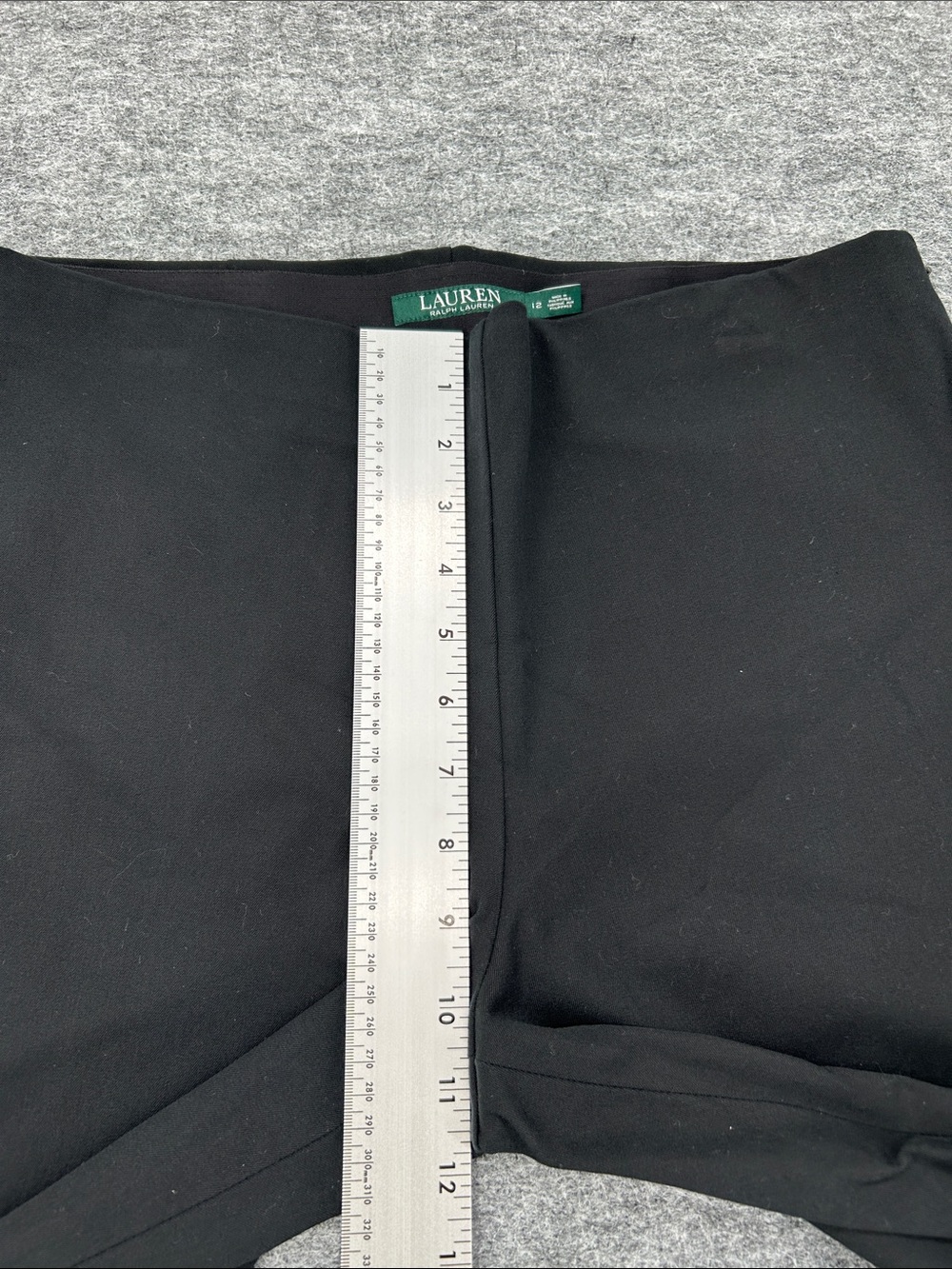 Lauren Ralph Lauren Black Pull-On Ankle Pants Size 12 Stretch Slim Career - Picture 6 of 11